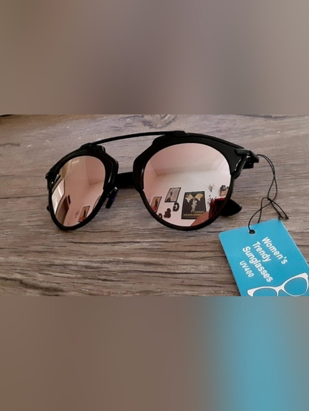 Black mirrored UV Metal sunglasses